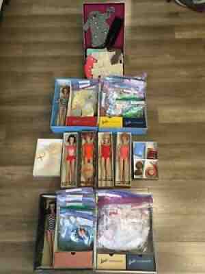 Extraordinary Lot Of Vintage Barbie Dolls And Clothes. All Original 1960-1964