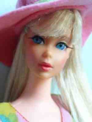 Vintage Barbie TNT Doll Platinum Blonde Mod Era Flower Wower Heels Panty Hat WOW