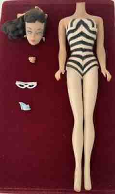 Vintage 1959 Sideways Eye Ponytail #2 Barbie Burnette DETAILS with Accessories