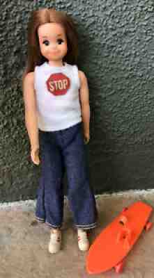 Pose n' Play Tiff Doll 1972 VERY RARE! With Skateboard