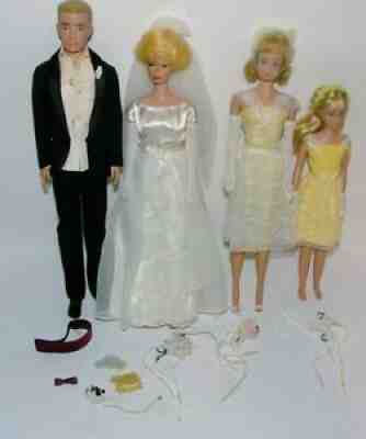 % 1960'S MATTEL BARBIE AND FRIENDS WEDDING DAY SET COMPLETE Z-1