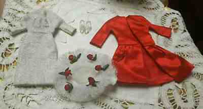 VINTAGE 1664 SHIMMERING MAGIC BARBIE DOLL OUTFIT W CLEAR GLITTER SHOES & HAT LOT