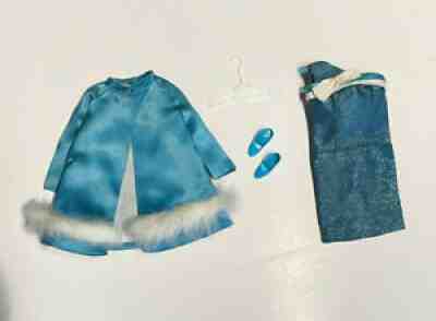 Vintage Barbie 1967 Beautiful Blues Outfit Sears Exclusive Rare #3303 Satin Coat