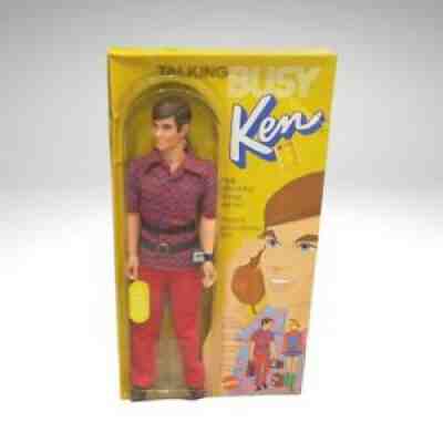NRFP VINTAGE 1971 MATTEL BARBIE TALKING BUSY KEN DOLL STOCK NO 1196