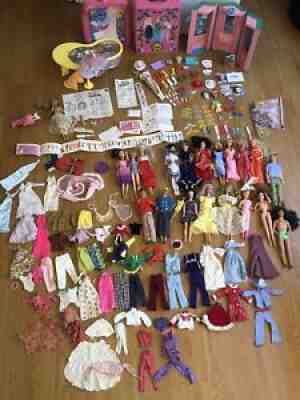 Vintage Barbie Ken Lot - Dolls Clothing Outfits Accessories Pool Cases HUGE BIG