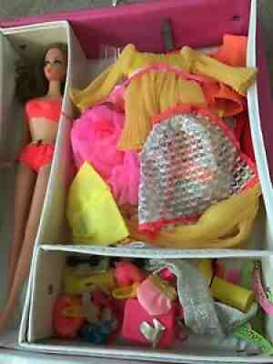 Vintage Talking Barbie 1969-1971 Mod-Era Barbie Clothes & 1968 Doll Case Lot