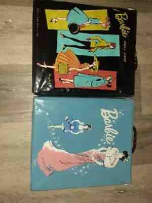VTG 2 1960s MATTEL BARBIE DOLL carrying cases and 3 1957 barbies and accessories