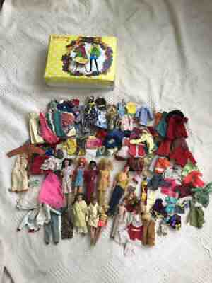 Vintage 1960s Barbie Doll Clothing Accessories Large Lot W/ Sleep â??N Keep Case