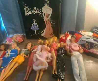 Huge lot of Vintage Barbie Ken misc. 1960's w/ Fashion Doll Trunk accessories