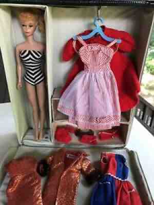 Vintage Barbie Blonde Ponytail #4 w/ case(1962) & clothes