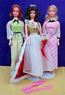WOW 3 Vintage MOD TNT Quick Curl Kelley Barbie Walking Miss America LOT OFS BIN!