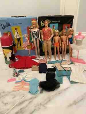Barbie #5 Ponytail With 2 cases, Skipper, Ken, Thermos, Clothes &Accessories Lot