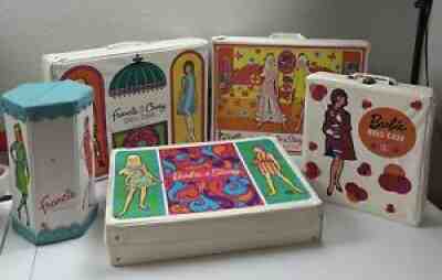5 Vintage Barbie Stacey Francie Casey Doll Case Mattel 1958 1965 1966 1967 1968
