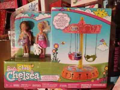 BARBIE CLUB CHELSEA CAROUSEL SWING SET INCLUDES 2 DOLLS NEW