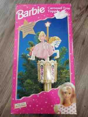 Vintage Barbie Carousel Christmas Tree Topper 1997 Mr. Christmas NIB
