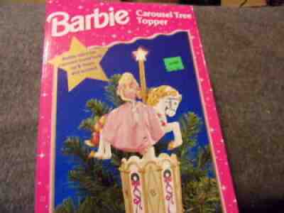 VINTAGE Barbie Carousel Moving Christmas Tree Topper 1997 Holiday Tested Works!