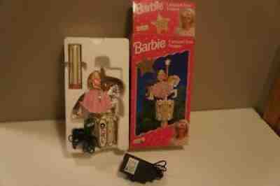 VINTAGE Barbie Carousel Moving Christmas Tree Topper 1997 Holiday Tested Works!