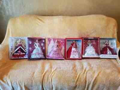 Holiday Barbie Lot 2007, 2008, 2009, 2010, 2013 & 2015