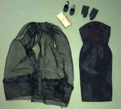 Vintage Barbie 1964 "Black Magic Ensemble" Complete With VHTF Gloves Near Mint!