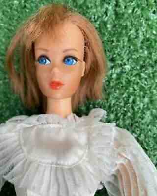 Vintage Dramatic New Living Barbie Doll with Eye Lashes Redhead 1968