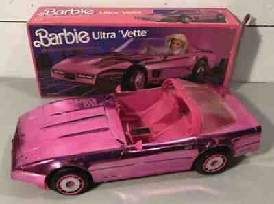 1985 BARBIE ULTRA VETTE Pink Metallic Corvette Car w/Boxâ??#2784