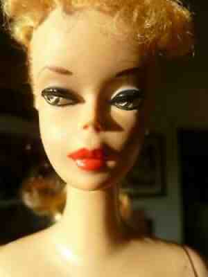 Vintage Barbie Ponytail #1 handpainted, reproduction Stand