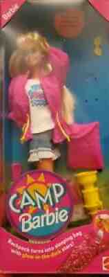 1993 Camp Barbie Glow in the Dark Sleeping Bag/Sunlight Changes Hair Color#11074
