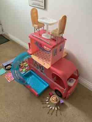 Barbie Pop Up Camper Van + Pool + Accessories