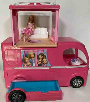 Barbie 2 Story Pink Pop-up Dream Camper Van RV Home with 1 Doll