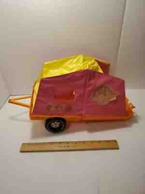 Vintage Mattel 1972 Barbie Pop-Up Camper Red Yellow Tent Orange Trailer Problems