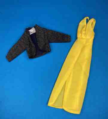 1979 Superstar Barbie Fashion Collectibles Outfit 1005 Yellow Dress Black Jacket