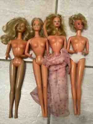 Vintage Barbie Dolls 1970s Lot- Kissing, Pretty Changes, Bride