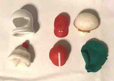 Vintage 60â??s 70â??s Barbie And Ken Mixed Fashion Doll Hats - Sports Astronaut