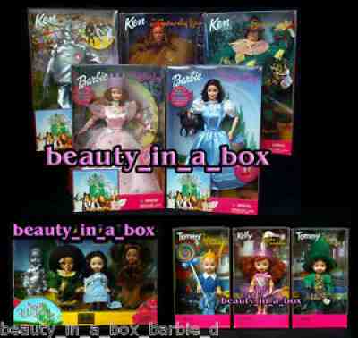 Wizard of Oz Barbie Doll Lot 12 Glinda Dorothy Kelly Scarecrow Tinman Munchkins