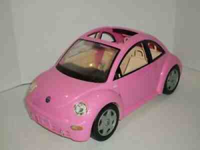 Barbie VW Volkswagon Beetle Bug Car 2000 Light Pink With Flower