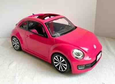 2013 Mattel Barbie Volkswagen Beetle Car Playset Hot Pink VW Vehicle Bug (BJP37)