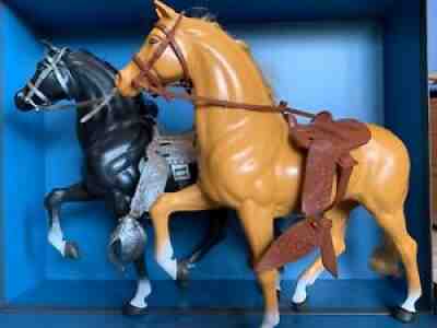 Vintage 1980/1982 Barbie Horse DALLAS & MIDNIGHT HORSES LOT SET with extras