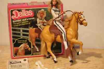 Vintage 1980 Dallas Barbie Doll's Horse with Box & Instructions - Mattel 3312