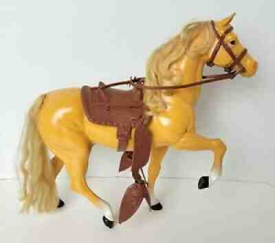 Vintage 1980 Mattel Barbie DALLAS Western Palomino Horse w/ Saddle 11" T