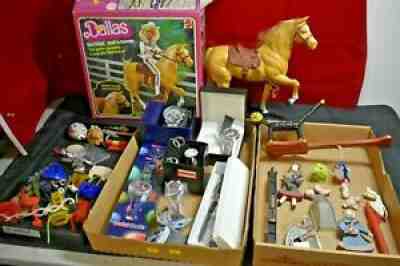 Flea Market Junk Drawer Lot #6 Dallas Barbie Horse w/Box Toys Gun Watches etc