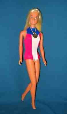 1975 Olympic Gold Medal Swimsuit Worn by Malibu Barbie Doll