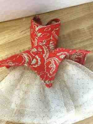 Vintage Barbie Outfit #9329 Princess Aurora's Red Brocade Ballerina Dress, '75