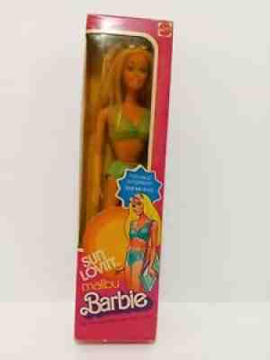 VINTAGE 1978 SUN LOVIN' Malibu BARBIE DOLL #1067 Blonde Peek-a-Boo& Tan Swimsuit