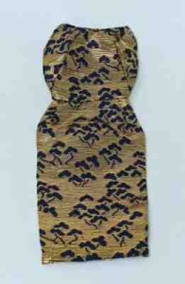 VINTAGE 1963 MATTEL BARBIE FASHION PAK HTF BLUE AND GOLD LAME SHEATH DRESS**WOW!