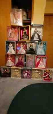 Barbie NIB holiday celebration 50th anniversary dolls, lot of 17, 2000-2010