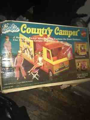 Vintage 1970 Mattel Barbie Country Camper Play Set w/ Chairs & Sleeping Bags