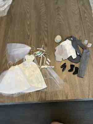vintage barbie/ken wedding doll clothes 1960's lot