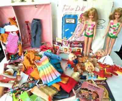 Vintage Mattel Barbie Francie Little Kiddles Dolls Clothing Carrying Case 60s