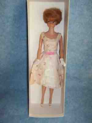 1962 Original Bubblecut Barbie Redhead, Garden Party Outfit, White Collector Box