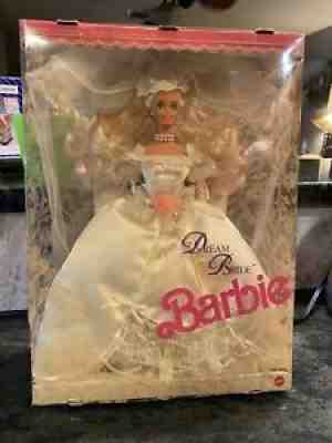 Vintage Dream Bride Barbie Doll In Satin & Lace Gown Original Box 1991